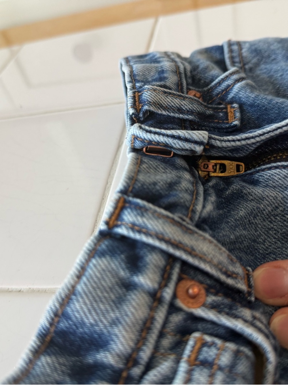 J. Crew Girls Sz 4 High Waist Mom Jeans Adjustable Waist 100% Cotton Crew Cuts - Picture 5 of 11